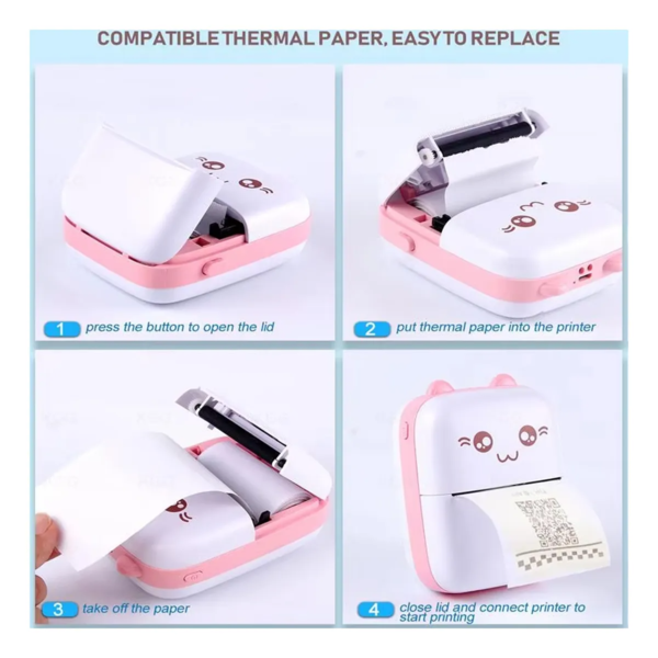 PrintyCat™ – Mini Impresora Portátil Térmica