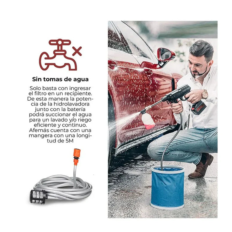 Hidrolavadora Portátil Recargable TurboJet™ + 2 Baterías de 48V [BLACK FRIDAY]